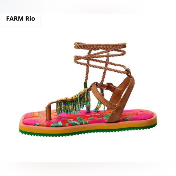 NWT: Farm Rio Beaded sandals - Picture 5 of 6